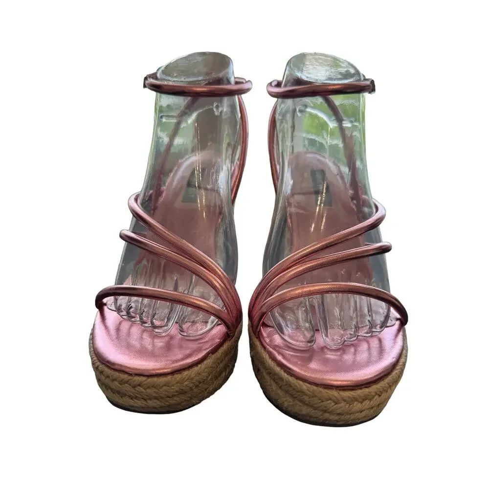 Nine West ~ Hipsta Espadrille Platform Wedge Sandals Size 8M